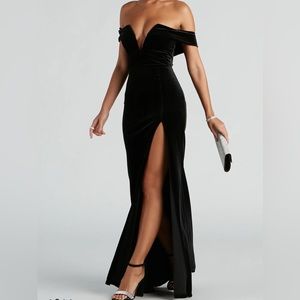 Black velvet mermaid dress